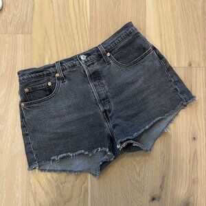 Levi’s 501 Original Black Shorts Women’s Cutoff High Rise Denim Jeans Size 29